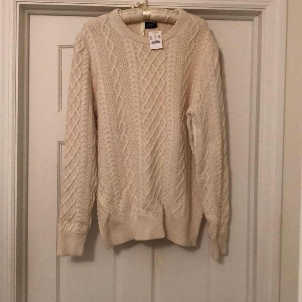 NWT JCrew factory ivory cotton sweater Men’s